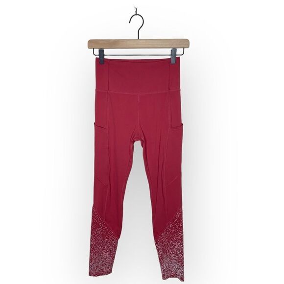 Zyia Active Light N Luxe Reflective Hi Rise Merlot Pocket Leggings - Picture 1 of 10
